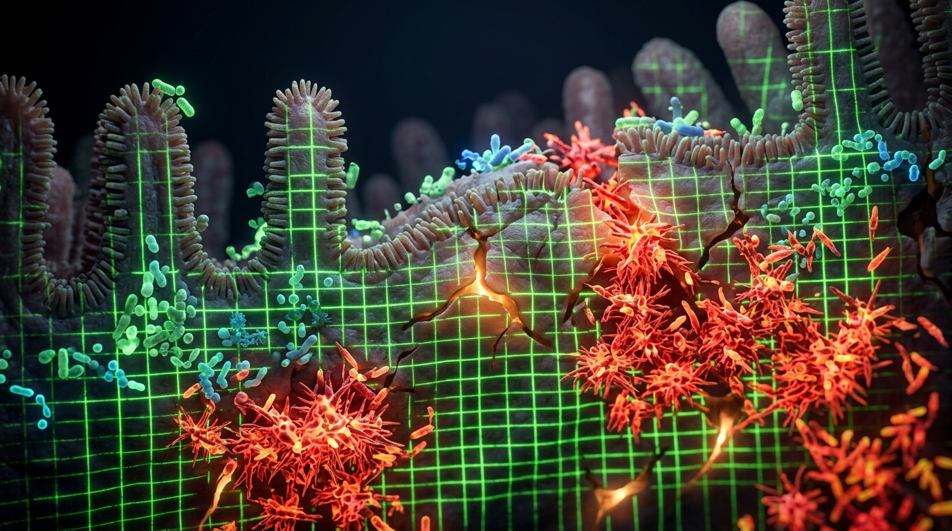 Disbiosis e inflammaging: microbiota intestinal con barrera epitelial danada y bacterias patogenas inflamatorias