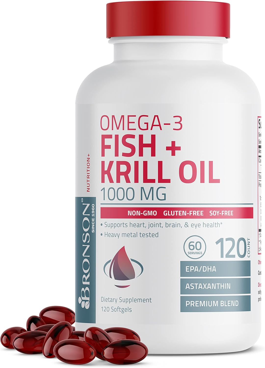 Bronson Omega-3 EPA/DHA Premium con Lignanos, Krill y Astaxantina