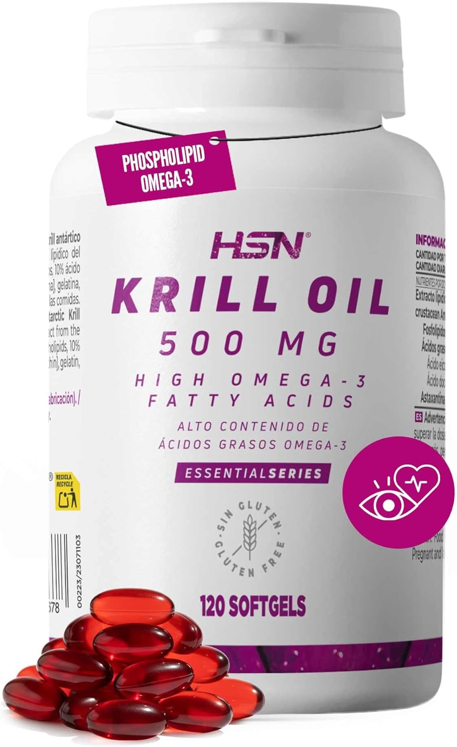 HSN Omega-3 EPA/DHA Premium con Lignanos, Krill y Astaxantina